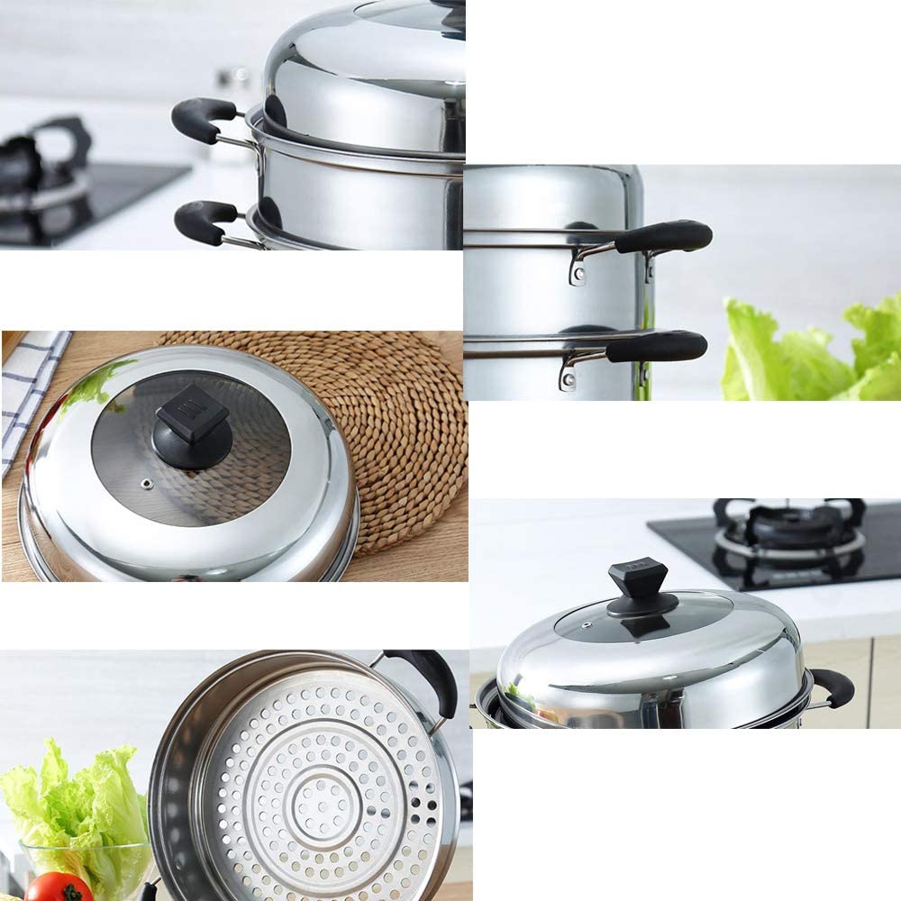 SUPOR Cuiseur Vapeur 2 Etages Inox 26 Cm - Emballage Tacheté avec Garantie Complète - SZ26B5C