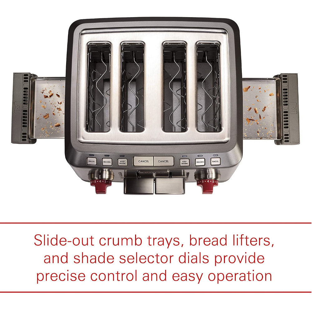 WOLF Gourmet 4-Slice Extra-Wide Slot Toaster - Factory serviced with 1 year warranty - WGTR104S