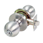 Serrure d'entrée WELLSON avec bouton et 3 clés (argent) - WH-1886SI