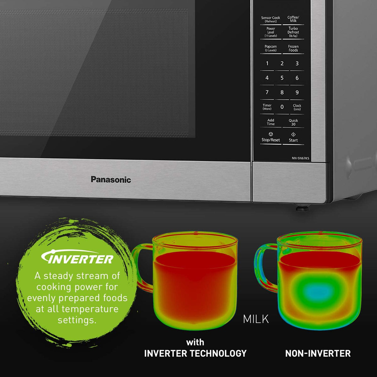 PANASONIC NNST77LS Micro-ondes Genius en acier inoxydable de 1,6 CU FT - Remis à neuf avec la garantie Home Essentials 
