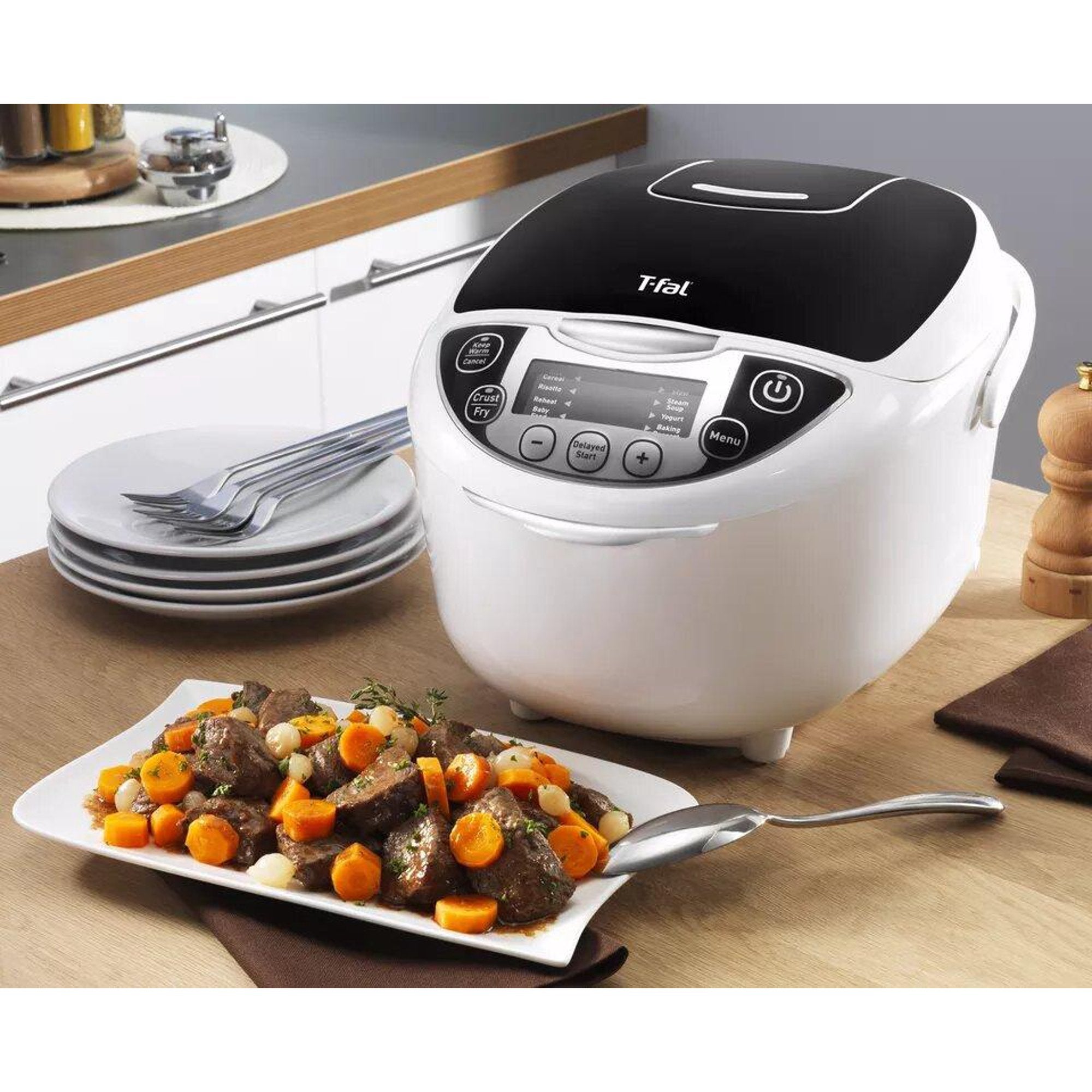 T-FAL Cuiseur à riz et multicuiseur 10 en 1 - Emballage défectueux avec garantie complète - RK705851 